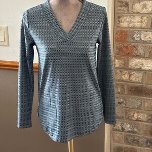 LOFT Outlet Blue Textured Knit Top